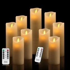 Cheapest 🔥 Antizer Flameless Candles Led Candles Pack Of 9 (H 4" 5" 6" 7" 8" 9" X D 2.2") Ivory Real Wax Battery Candles With Remote Tim ✔️ -Lighting & Ceiling Fans Shop 41SyACWN83L. AC