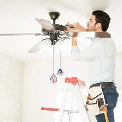 Cheapest 🔔 4 Pieces Crystal Suncatcher Ceiling Fan Pull Chain Colorful Maker Pull Chain Extension With Connector For Bathroom Toilet Light Ceiling Light Fan (Longan, Round, Polygon, Quadrilateral) 😍 -Lighting & Ceiling Fans Shop 41T1IrM016L