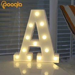 Hot Sale 😀 Pooqla LED Marquee Letter Lights Sign, Light Up Alphabet Letter For Home Party Wedding Decoration A 🥰 -Lighting & Ceiling Fans Shop 41T2BZpDqlL