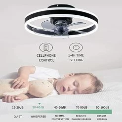 Best deal 🎉 Low Profile Ceiling Fan With Light - Modern Flush Mount Enclosed Ceiling Fan 19.7" LED Dimmable Bladeless Ceiling Fans With Remote Control,Smart 3 Light Color And 6 Speeds Gold 😉 -Lighting & Ceiling Fans Shop 41TZzegMh4L