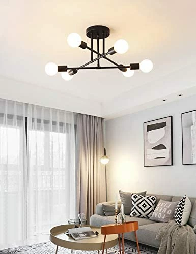 New β Modern Sputnik Chandelier, 6-Light Ceiling Light For Bedroom,Dining Room,Kitchen,Office (Gold) π 7 New β Modern Sputnik Chandelier, 6-Light Ceiling Light For Bedroom,Dining Room,Kitchen,Office (Gold) π - Image 5