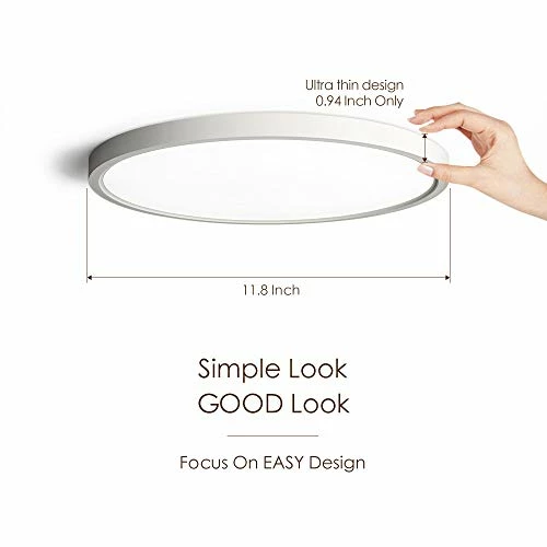 Brand new 🥰 Flush Mount 12 Inch Ceiling Light (Milk White Shell), 20W Surface Mount LED Light Fixture For Bedroom Kitchen,3 Color Temperatures In One(3000k/4000k/6500k),0.94 Inch Thickness Round 🔔 5 Brand new 🥰 Flush Mount 12 Inch Ceiling Light (Milk White Shell), 20W Surface Mount LED Light Fixture For Bedroom Kitchen,3 Color Temperatures In One(3000k/4000k/6500k),0.94 Inch Thickness Round 🔔 - Image 3