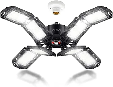 Cheapest 👍 2 Pack LED Garage Light,Super Bright Screw In E26/E27 Ceiling Shop Work Lamp, 150W 15000 Lumen Deformable Basement Bulb Fixture With 8 Adjustable Panels, Commercial Bay Lighting For Workshop, Attic ✨ 11 Cheapest 👍 2 Pack LED Garage Light,Super Bright Screw In E26/E27 Ceiling Shop Work Lamp, 150W 15000 Lumen Deformable Basement Bulb Fixture With 8 Adjustable Panels, Commercial Bay Lighting For Workshop, Attic ✨ - Image 9