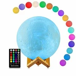 Brand new 🎉 Moon Lamp, LOGROTATE 16 Colors LED Night Light 3D Printing Moon Light With Stand & Remote/Touch Control And USB Rechargeable, Moon Light Lamps For Kids Friends Lover 🥳 Birthday Gifts (Diameter 4.8 INCH) 🔔 -Lighting & Ceiling Fans Shop 41WN4XHSOKL
