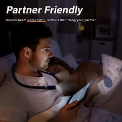 Best Sale 🎁 Rechargeable LED Neck Reading Light, Book Lights For Reading In Bed, 3 Brightness Levels, Flexible Soft Silicone Arms Comfortable Wear, Long Lasting. Perfect For Readers, Craft & Knitting Blu 🥰