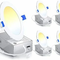Deals 🔥 4 Pack 6 Inch Ultra-Thin LED Recessed Ceiling Light With Junction Box, 5000K Daylight, 12W 110W Eqv, Dimmable Can-Killer Downlight, 1050LM High Brightness - ETL And Energy Star Certified 6000k - Clear Whit 😀 -Lighting & Ceiling Fans Shop 41WdiofjZ5S. AC