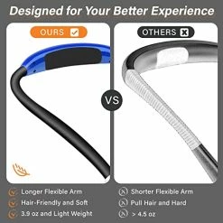 Best Sale 🎁 Rechargeable LED Neck Reading Light, Book Lights For Reading In Bed, 3 Brightness Levels, Flexible Soft Silicone Arms Comfortable Wear, Long Lasting. Perfect For Readers, Craft & Knitting Blu 🥰 -Lighting & Ceiling Fans Shop 41WqmlSaqCL