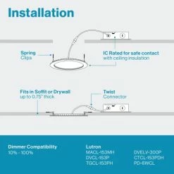 Outlet 🧨 24 Pack 6 Inch Ultra Thin LED Recessed Ceiling Lights Slim, 6000K Daylight Deluxe, Dimmable 14W=100W, 850 LM, Baffle Trim Damp Rated, Canless Wafer Thin With Junction Box ⭐ -Lighting & Ceiling Fans Shop 41XCobjzxfL