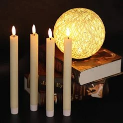 Cheapest 👍 Flameless Ivory Taper Candles Flickering With 10-Key Remote, Battery Operated Led Warm 3D Wick Light Window Candles Real Wax Pack Of 6, 🎄 Christmas Home Wedding Decor(0.78 X 9.64 Inch) ✔️ -Lighting & Ceiling Fans Shop 41XkdtPu1BL