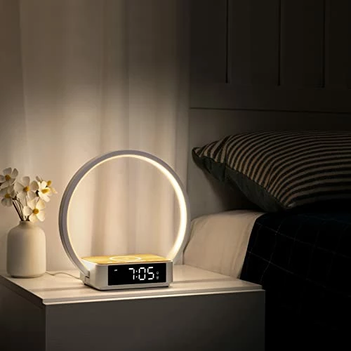 Budget π Bedside Table Lamp, WILIT Touch Lamp With Alarm Clock With Wireless Charging Wake-up Light, LED Desk Lamp 3-Grade Dimmable Nightstand Reading Lamp For Bedroom, Living Room, Office π 6 Budget π Bedside Table Lamp, WILIT Touch Lamp With Alarm Clock With Wireless Charging Wake-up Light, LED Desk Lamp 3-Grade Dimmable Nightstand Reading Lamp For Bedroom, Living Room, Office π - Image 4