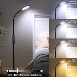 Outlet 😉 Floor Lamp,Super Bright Dimmable Led Floor Lamps For Living Room, Custom Color Temperature Standing Lamp With Remote Push Button, Adjustable Gooseneck Reading Floor Lamp For Bedroom Office Bla 😀