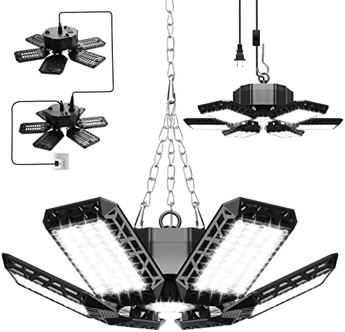 Brand new π€© 2 Pack LED Garage Light, 200W LED Shop Light, E26/E27 Garage Lights Super Bright Deformable LED Garage Ceiling Light With 6+1 Adjustable Panels Garage Lighting, Bay Light, Attic Light, Basement Light π― 7 Brand new π€© 2 Pack LED Garage Light, 200W LED Shop Light, E26/E27 Garage Lights Super Bright Deformable LED Garage Ceiling Light With 6+1 Adjustable Panels Garage Lighting, Bay Light, Attic Light, Basement Light π― - Image 5