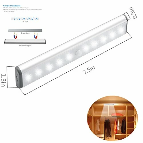 Brand new ⌛ Stick-on Anywhere Portable Little Light Wireless LED Under Cabinet Lights 10-LED Motion Sensor Activated Night Light Build In Rechargeable Battery Magnetic Tap Lights For Closet, Cabinet 🎉 4 Brand new ⌛ Stick-on Anywhere Portable Little Light Wireless LED Under Cabinet Lights 10-LED Motion Sensor Activated Night Light Build In Rechargeable Battery Magnetic Tap Lights For Closet, Cabinet 🎉 - Image 2