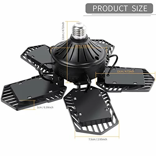 Coupon π 2-Pack Garage Lights 150W Garage LED Light - 15000LM 6500K Deformable Garage Light Ceiling LED With 6 Glow Panels Screw In Garage Lighting With E26/E27 Screw Socket For Basement Workshop Warehouse π 5 Coupon π 2-Pack Garage Lights 150W Garage LED Light - 15000LM 6500K Deformable Garage Light Ceiling LED With 6 Glow Panels Screw In Garage Lighting With E26/E27 Screw Socket For Basement Workshop Warehouse π - Image 3