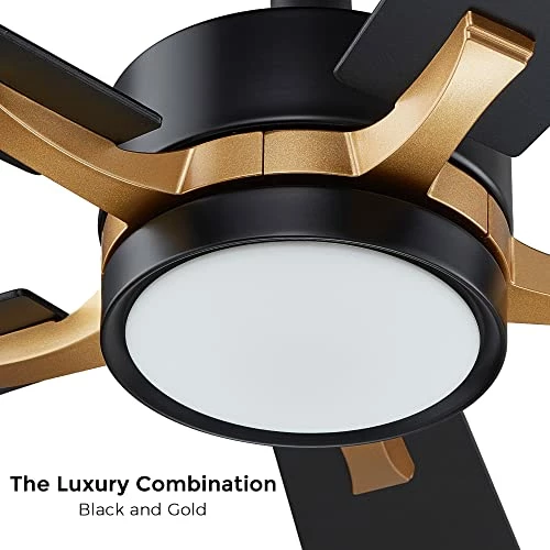 Budget 🎉 Mart Ceiling Fan 52'' 5-Blade With Remote Control, DC Motor With 10 Speed, Dimmable LED Light Kit Included, Smafan Apex Works With Google Assistant And Amazon Alexa, Siri Shortcut (Black And Gold) Gold Black Finish ❤️ 5 Budget 🎉 Mart Ceiling Fan 52'' 5-Blade With Remote Control, DC Motor With 10 Speed, Dimmable LED Light Kit Included, Smafan Apex Works With Google Assistant And Amazon Alexa, Siri Shortcut (Black And Gold) Gold Black Finish ❤️ - Image 3
