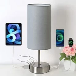Cheapest 🔔 【Upgraded】 Bedside Lamp With USB A+C Charging Ports & AC Outlet - Yarra Decor Touch Control Table Lamp For Bedroom 3 Way Dimmable Nightstand Lamp With White Shade For Home Office, Dorm(Bulb Included) 🛒 18 Cheapest 🔔 【Upgraded】 Bedside Lamp With USB A+C Charging Ports & AC Outlet - Yarra Decor Touch Control Table Lamp For Bedroom 3 Way Dimmable Nightstand Lamp With White Shade For Home Office, Dorm(Bulb Included) 🛒 -Lighting & Ceiling Fans Shop 41aS50yZb2L. AC