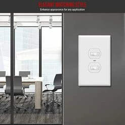 Brand new 😍 Jumbo Duplex Receptacle Outlet Wall Plate, Electrical Outlet Covers, Gloss Finish, Over-Size 1-Gang 5.5" X 3.5", Polycarbonate Thermoplastic, 8821O-W-10PCS, White (10 Pack) 😀 -Lighting & Ceiling Fans Shop 41ax8FuPnXS