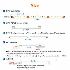Discount π Under Cabinet LED Lighting Kit, 6 PCS LED Strip Lights With Remote Control Dimmer And Adapter, Dimmable For Kitchen Cabinet,Counter,Shelf,TV Back,Showcase 2700K Warm White,Bright 1500lm,Timing β¨ 18 Discount π Under Cabinet LED Lighting Kit, 6 PCS LED Strip Lights With Remote Control Dimmer And Adapter, Dimmable For Kitchen Cabinet,Counter,Shelf,TV Back,Showcase 2700K Warm White,Bright 1500lm,Timing β¨ -Lighting & Ceiling Fans Shop 41bsrY2ukyS