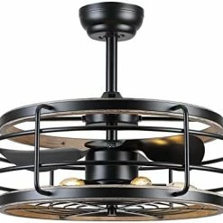 Outlet ✔️ Ceiling Fans With Lights - Modern Enclosed Ceiling Fan Indoor With Remote Control, Black Caged Industrial Ceiling Fan Light Kit For Living Room, Bedroom, Kitchen (Stripped) ❤️ -Lighting & Ceiling Fans Shop 41cILvnmLVL. AC