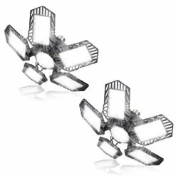 Coupon 🌟 2-Pack Garage Lights 150W Garage LED Light - 15000LM 6500K Deformable Garage Light Ceiling LED With 6 Glow Panels Screw In Garage Lighting With E26/E27 Screw Socket For Basement Workshop Warehouse 🎉