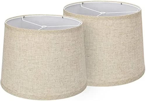 Cheap ๐ Lampshades Set Of 2, Drum Lampshades 11.6" Top X 12.6" Bottom X 9.8" High, Seaside Village Medium Lampshades (Spider Fitter), Beige Lampshades Natural Linen Hand Craft โ๏ธ 6 Cheap ๐ Lampshades Set Of 2, Drum Lampshades 11.6" Top X 12.6" Bottom X 9.8" High, Seaside Village Medium Lampshades (Spider Fitter), Beige Lampshades Natural Linen Hand Craft โ๏ธ - Image 4