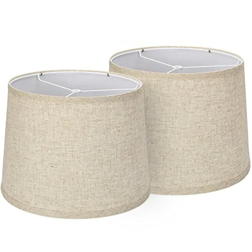 Cheap ๐ Lampshades Set Of 2, Drum Lampshades 11.6" Top X 12.6" Bottom X 9.8" High, Seaside Village Medium Lampshades (Spider Fitter), Beige Lampshades Natural Linen Hand Craft โ๏ธ 3 Cheap ๐ Lampshades Set Of 2, Drum Lampshades 11.6" Top X 12.6" Bottom X 9.8" High, Seaside Village Medium Lampshades (Spider Fitter), Beige Lampshades Natural Linen Hand Craft โ๏ธ