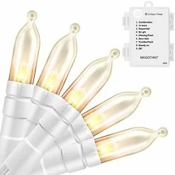 Flash Sale 🌟 Christmas Lights, Battery Operated String Lights 18ft 50 LED 8 Modes LED Mini Lights With Timer For 🎄 Christmas Tree Wreath Party Home Indoor Outdoor Decor, Waterproof, Warm White Green Wire Warm White 🌟 -Lighting & Ceiling Fans Shop 41dAksKk5YL. AC