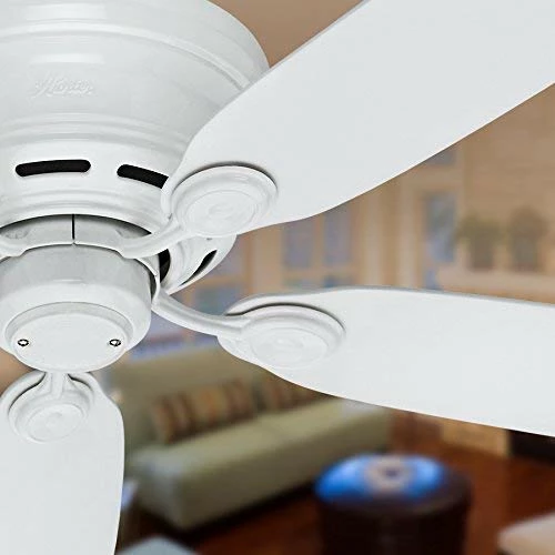 Hot Sale ❤️ 51059 Hunter Indoor Low Profile IV Ceiling Fan With Pull Chain Control, 42", White Finish ✔️ 5 Hot Sale ❤️ 51059 Hunter Indoor Low Profile IV Ceiling Fan With Pull Chain Control, 42", White Finish ✔️ - Image 3