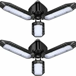 Deals 🎁 LED Garage Lights 60W, Deformable Shop Lights For Garage 8000LM E26, LED Garage Ceiling Lights With 3 Adjustable Panels Basement, Attic, Warehouse, Barn (Black, 1 Pack) 🥰 -Lighting & Ceiling Fans Shop 41dfH2ZPluL. AC