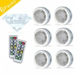 Promo ❤️ Puck Lights With Remote, Battery Operated Under Cabinet Lighting, Wireless Led Tap Light With Remote Control, Locker Light Closet Light, 4000K Natural White (6PK) 🛒 -Lighting & Ceiling Fans Shop 41e3OnvJL3L