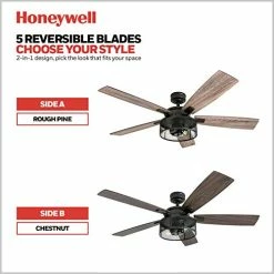 Discount ⭐ Rnegie - 52-in Dual Mount Indoor Fan With Remote Control - LED Ceiling Fan With Light - Industrial Room Fan With Dual Finish Blades - Model 50614-01 (Matte Black) ✔️ 17 Discount ⭐ Rnegie - 52-in Dual Mount Indoor Fan With Remote Control - LED Ceiling Fan With Light - Industrial Room Fan With Dual Finish Blades - Model 50614-01 (Matte Black) ✔️ -Lighting & Ceiling Fans Shop 41e4T8wIHgL