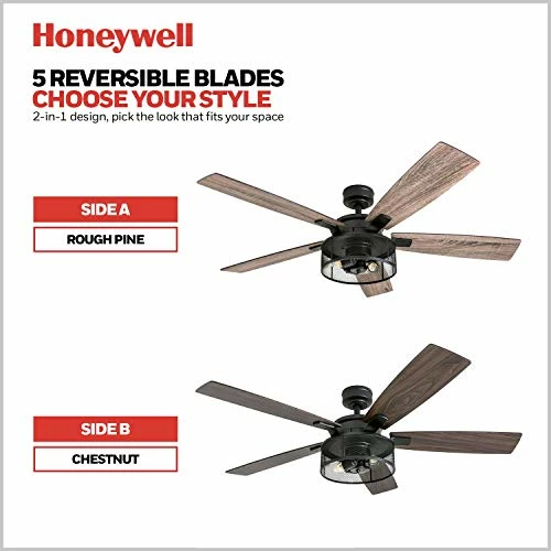 Discount ⭐ Rnegie - 52-in Dual Mount Indoor Fan With Remote Control - LED Ceiling Fan With Light - Industrial Room Fan With Dual Finish Blades - Model 50614-01 (Matte Black) ✔️ 8 Discount ⭐ Rnegie - 52-in Dual Mount Indoor Fan With Remote Control - LED Ceiling Fan With Light - Industrial Room Fan With Dual Finish Blades - Model 50614-01 (Matte Black) ✔️ - Image 6