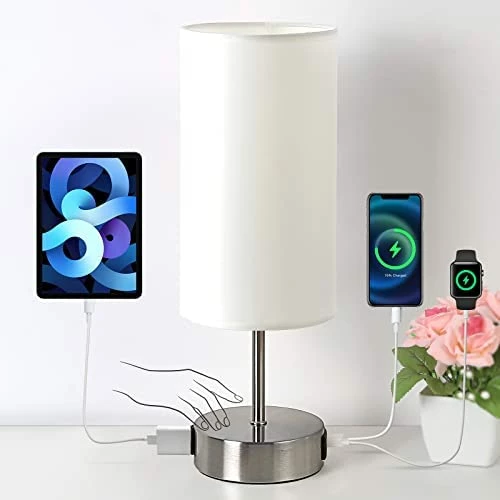 Cheapest 🔔 【Upgraded】 Bedside Lamp With USB A+C Charging Ports & AC Outlet - Yarra Decor Touch Control Table Lamp For Bedroom 3 Way Dimmable Nightstand Lamp With White Shade For Home Office, Dorm(Bulb Included) 🛒 11 Cheapest 🔔 【Upgraded】 Bedside Lamp With USB A+C Charging Ports & AC Outlet - Yarra Decor Touch Control Table Lamp For Bedroom 3 Way Dimmable Nightstand Lamp With White Shade For Home Office, Dorm(Bulb Included) 🛒 - Image 9