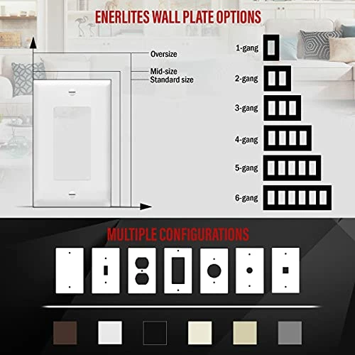 Promo 🎉 Decorator Light Switch Or Receptacle Outlet Wall Plate, Gloss Finish, Size 1-Gang 4.50" X 2.76", Unbreakable Polycarbonate Thermoplastic, UL Listed, 8831-W, White 🔔 4 Promo 🎉 Decorator Light Switch Or Receptacle Outlet Wall Plate, Gloss Finish, Size 1-Gang 4.50" X 2.76", Unbreakable Polycarbonate Thermoplastic, UL Listed, 8831-W, White 🔔 - Image 2