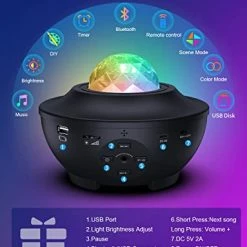 Best Sale 🌟 Star Projector Galaxy Night Light Projector, With Remote Control&Music Speaker, Voice Control&Timer, Starry Light Projector For Baby Kids Adults Bedroom/Decoration/Birthday/Party Black 2.0 😀 -Lighting & Ceiling Fans Shop 41fSudgYozL