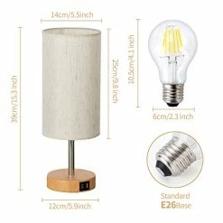 Best Sale π Bedside Lamp With USB Port - Touch Control Table Lamp For Bedroom Wood 3 Way Dimmable Nightstand Lamp With Round Flaxen Fabric Shade For Living Room, Dorm, Home Office (LED Bulb Included) Teal π 20 Best Sale π Bedside Lamp With USB Port - Touch Control Table Lamp For Bedroom Wood 3 Way Dimmable Nightstand Lamp With Round Flaxen Fabric Shade For Living Room, Dorm, Home Office (LED Bulb Included) Teal π -Lighting & Ceiling Fans Shop 41gocsBah3L