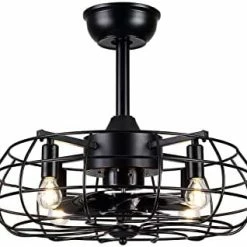 Outlet ✔️ Ceiling Fans With Lights - Modern Enclosed Ceiling Fan Indoor With Remote Control, Black Caged Industrial Ceiling Fan Light Kit For Living Room, Bedroom, Kitchen (Stripped) ❤️ -Lighting & Ceiling Fans Shop 41i0sJkB4L. AC