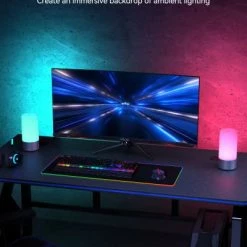 Outlet 🌟 Table Lamp, [Advanced] Bedside Touch Control Lamp For Bedroom 3 Level Dimmable Warm White Lights With 256 RGB Color Mode Modern Deisgn Smart Nightstand Desktop LED Lamps Portable For Read Gray 🤩 -Lighting & Ceiling Fans Shop 41iJmUvcEgL