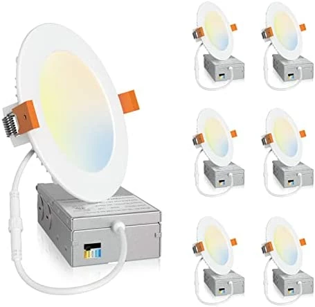 Outlet ⭐ 6 Pack 6 Inch 5CCT Ultra-Thin LED Recessed Ceiling Light With Junction Box, 2700K/3000K/3500K/4000K/5000K Selectable, 12W Eqv 110W, Dimmable Can-Killer Downlight, 1050LM High Brightness - ETL 3000k - Warm White 🔥 11 Outlet ⭐ 6 Pack 6 Inch 5CCT Ultra-Thin LED Recessed Ceiling Light With Junction Box, 2700K/3000K/3500K/4000K/5000K Selectable, 12W Eqv 110W, Dimmable Can-Killer Downlight, 1050LM High Brightness - ETL 3000k - Warm White 🔥 - Image 9