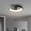 Hot Sale 🎉 Ceiling Fan With Lights Dimmable LED Reversible Blades Timing With Remote Control, 5 Invisible Blades Semi Flush Mount Low Profile Fan (21.5in, Black) ❤️ -Lighting & Ceiling Fans Shop 41iutpV2pZL