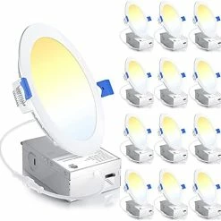 Outlet 💯 12 Pack 6 Inch Ultra-Thin LED Recessed Ceiling Light With Junction Box, 5000K Daylight, 12W 110W Eqv, Dimmable Can-Killer Downlight, 1050LM High Brightness - ETL And Energy Star Certified 5000k/4000k/3000k - 3cct Whit 👍 -Lighting & Ceiling Fans Shop 41k3I7WlfUS. AC