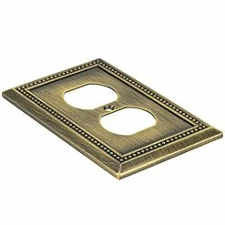 Budget 🔥 Sunken Pearls Decorative Wall Plate Switch Plate Outlet Cover (Single Duplex, 2PK, Antique Brass) 👍 -Lighting & Ceiling Fans Shop 41kS4WfwU0S