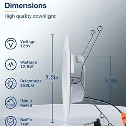 Hot Sale 🎉 5/6 Inch 3CCT LED Recessed Lighting 12 Pack, Dimmable, IC & Damp Rated, 12.5W=100W, 950LM Can Lights With Baffle Trim, 3000K/4000K/5000K Selectable, Retrofit Installation - ETL & FCC Certified 2700k/3000k/4000k/5000k/6000k-5cct 🌟 -Lighting & Ceiling Fans Shop 41kdmseHVNL