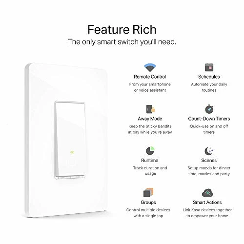Brand new ๐ Light Switch HS200, Single Pole, Needs Neutral Wire, 2.4GHz Wi-Fi Light Switch Works With Alexa And Google Home, UL Certified, No Hub Required , White ๐ 4 Brand new ๐ Light Switch HS200, Single Pole, Needs Neutral Wire, 2.4GHz Wi-Fi Light Switch Works With Alexa And Google Home, UL Certified, No Hub Required , White ๐ - Image 2