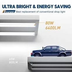 Deals 🧨 Bounder Deformable LED Shop Light For Workshop, 6400LM 80W 4FT Utility Shop Lighting Fixture With Plug And Adjustable Panel, 5000K Daylight, Hanging Or Flush Mount For Shop, Garage, Workbench, 1 Pack White | 1 Pack 🌟 -Lighting & Ceiling Fans Shop 41mIMgyZ0JL