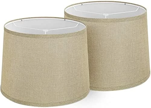 Cheap ๐ Lampshades Set Of 2, Drum Lampshades 11.6" Top X 12.6" Bottom X 9.8" High, Seaside Village Medium Lampshades (Spider Fitter), Beige Lampshades Natural Linen Hand Craft โ๏ธ 10 Cheap ๐ Lampshades Set Of 2, Drum Lampshades 11.6" Top X 12.6" Bottom X 9.8" High, Seaside Village Medium Lampshades (Spider Fitter), Beige Lampshades Natural Linen Hand Craft โ๏ธ - Image 8