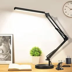 Cheap ✔️ LED Desk Lamp, Swing Arm Desk Light With Clamp, 3 Lighting 10 Brightness Eye-Caring Modes, Reading Desk Lamps For Home Office 360 Degree Spin With USB Adapter & Memory Function Black-14W White-aluminum Clip 😍 -Lighting & Ceiling Fans Shop 41ml5yqdHUL. AC