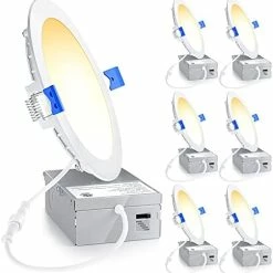 Cheap 👏 6 Pack 6 Inch Ultra-Thin LED Recessed Ceiling Light With Junction Box, 5000K Daylight, 12W 110W Eqv, Dimmable Can-Killer Downlight, 1050LM High Brightness - ETL And Energy Star Certified 6000k - Clear Whit 💯 -Lighting & Ceiling Fans Shop 41nMszD0ozL. AC