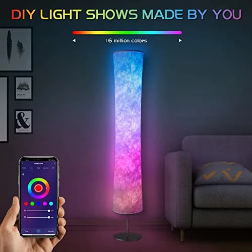 Outlet ๐ฅ Floor Lamp, RGB Color Changing Led Lamp, Smart Lamp Alexa APP Control, Modern Floor Lamp With DIY Mode, Music Sync And White Fabric Shade, Standing Lamp For Living Room Bedroom Game Room Round (non-rgb) High Brightness ๐ 6 Outlet ๐ฅ Floor Lamp, RGB Color Changing Led Lamp, Smart Lamp Alexa APP Control, Modern Floor Lamp With DIY Mode, Music Sync And White Fabric Shade, Standing Lamp For Living Room Bedroom Game Room Round (non-rgb) High Brightness ๐ - Image 4