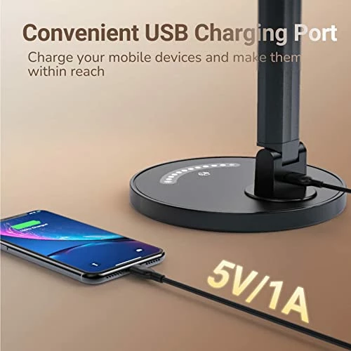 Discount ๐งจ LED Desk Lamp, Soysout Eye-Caring Table Lamp With USB Charging Port, 5 Lighting Modes With 7 Brightness Levels, Touch Control, 12W (Black) ๐ฅ 5 Discount ๐งจ LED Desk Lamp, Soysout Eye-Caring Table Lamp With USB Charging Port, 5 Lighting Modes With 7 Brightness Levels, Touch Control, 12W (Black) ๐ฅ - Image 3